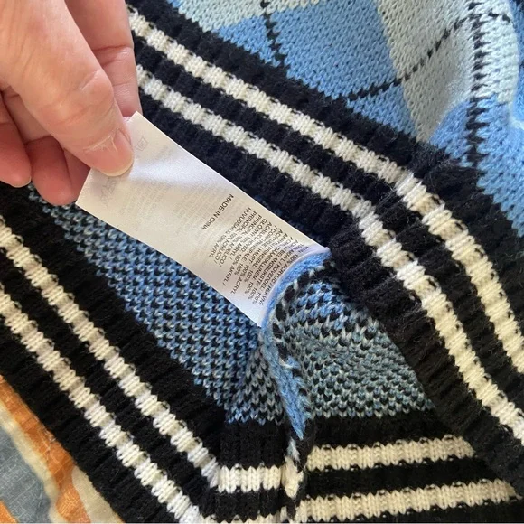 Ragged Priest argyle cropped sweater Large - Picture 8 of 10